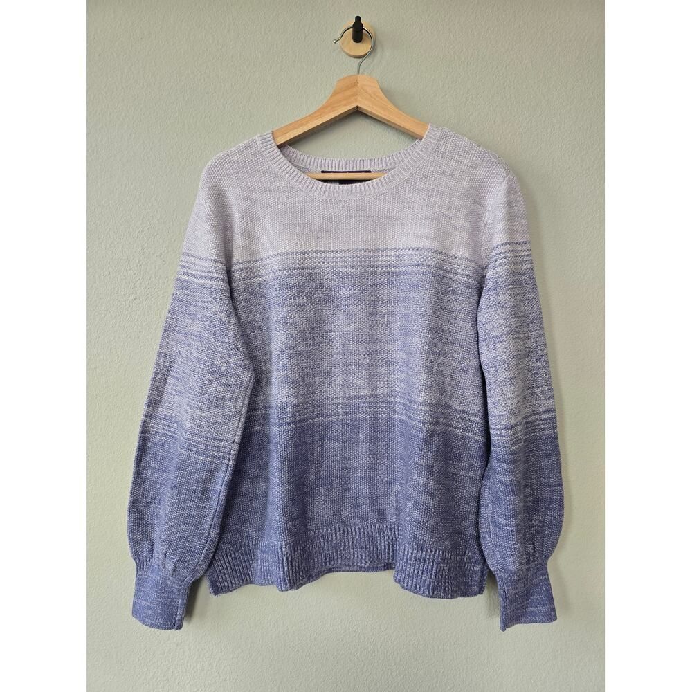 Gloria Vanderbilt Purple Ombre Knit Sweater XL Cozy Soft Pullover Soft Girl